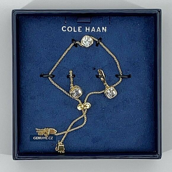 Cole Haan CZ Crystal Earrings Bracelet Boxed Gift Set Cubic Zirconia - Picture 2 of 6